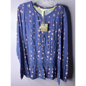 Matilda Jane Floral Polka Dot Peplum Top Womens Medium Boho Cottagecore Peasant